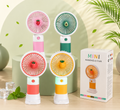 Mini Fan with Mist Spray & LED Light | Rechargeable Portable USB Cooling Fan
