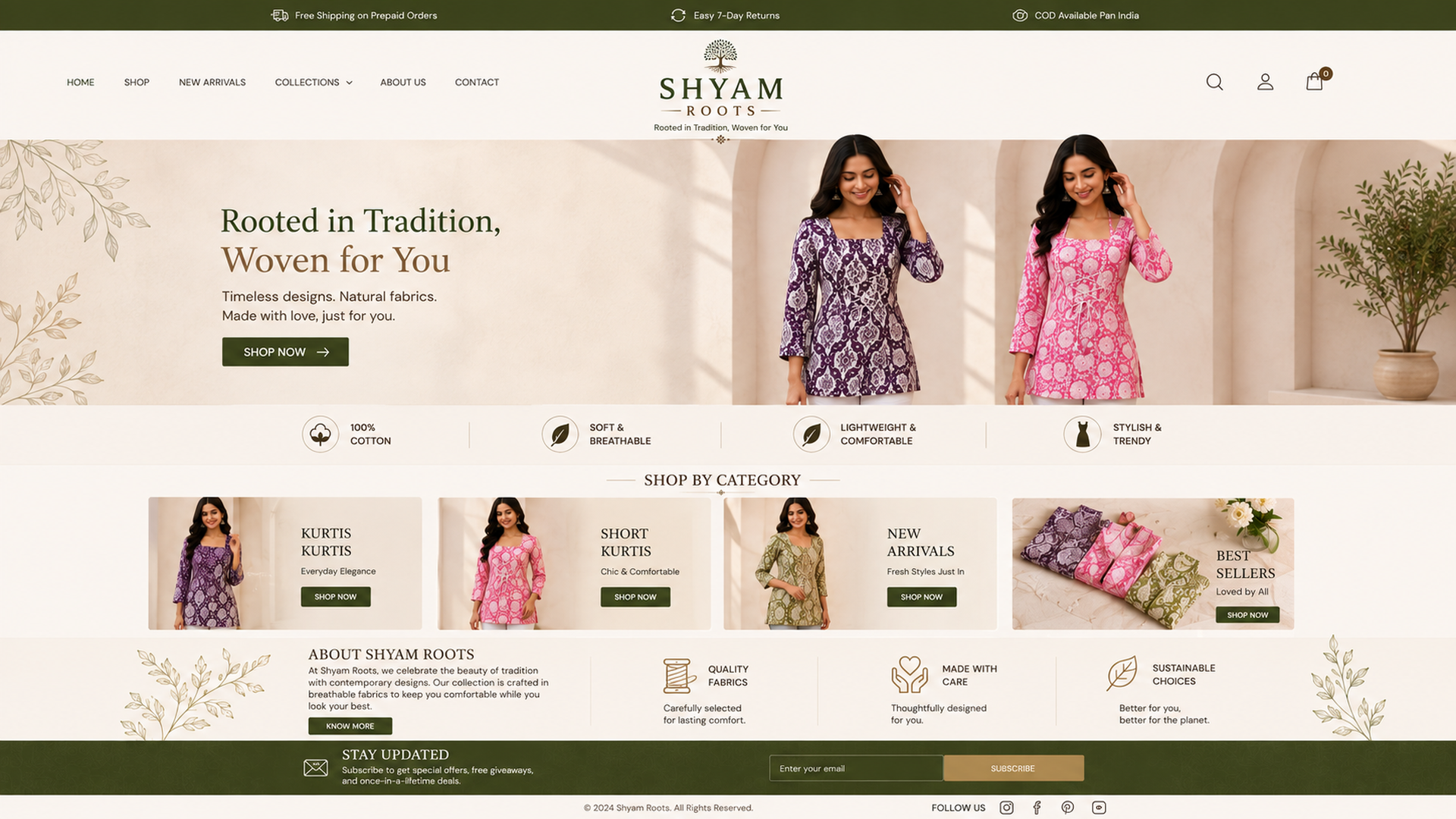 Shyam Roots — Rooted in Tradition, Woven for You